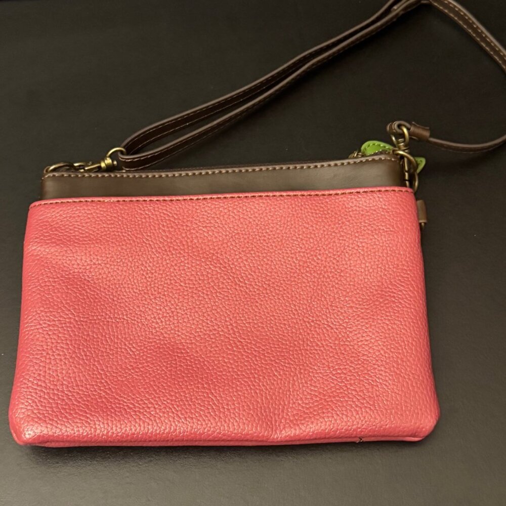 Chala Pink Owl Applique Crossbody Purse With Leather Accents & Adjustable Strap - Picture 6 of 14